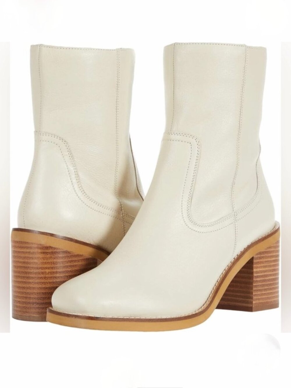 Anthropologie Seychelles Turbulent Square-Toe Mid-Calf Leather Boots